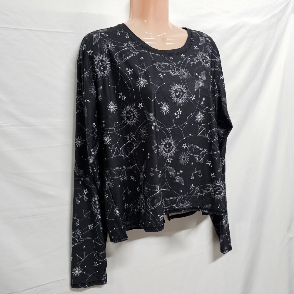 Johnny Was Active Bijou Long Sleeve Flyaway Back Top Tee Women Size L Black - Picture 11 of 16